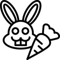 Rabbit And Carrot Icon Outline Icon vector