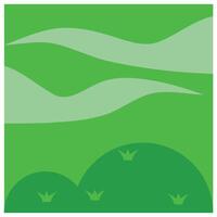 A green background with a hill vector