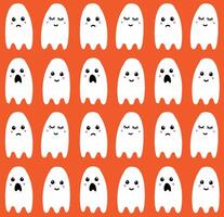Seamless patterns of hand drawn doodle sketch ghost isolated on background vector