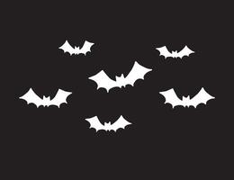 Set group of flying bat silhouette isolated on background vector