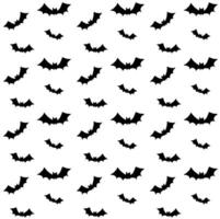Seamless pattern of hand drawn doodle sketch bat silhouette isolated on white background vector