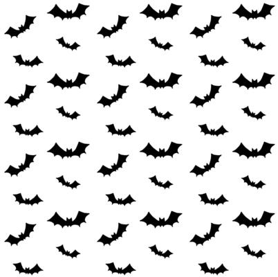 Seamless pattern of hand drawn doodle sketch bat silhouette isolated on white background
