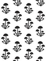Seamless pattern of mushroom silhouette vector