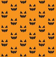 Seamless pattern of doodle sketch Halloween pumpkin face isolated on background vector