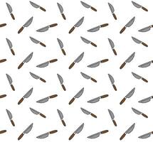 Seamless pattern of hand drawn doodle sketch knife isolated on white background vector