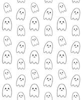 Seamless pattern of hand drawn doodle sketch ghost isolated on white background vector