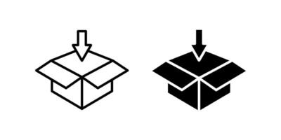 Package icon set. Carton delivery packaging Symbol. for mobile concept and web design. illustration on white background vector