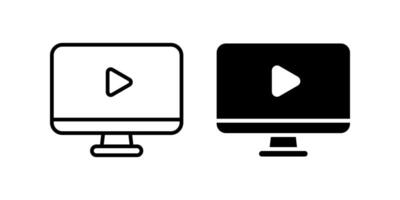 Play icon. Monitor symbol. player sign. for mobile concept and web design. illustration vector