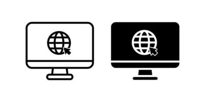 Pc icon. monitor symbol. website sign. for mobile concept and web design. illustration vector