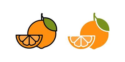 Orange icon set.Orange Fruit sign. for mobile concept and web design. illustration on white background vector