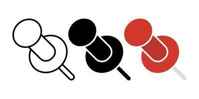 Set of Push Pin icons. for mobile concept and web design. illustration on white background vector