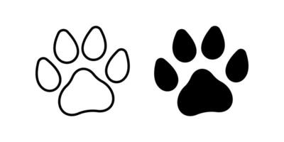 Paw icon set. paw print sign. for mobile concept and web design. illustration on white background vector