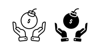 Debt icon set. for mobile concept and web design on white background vector