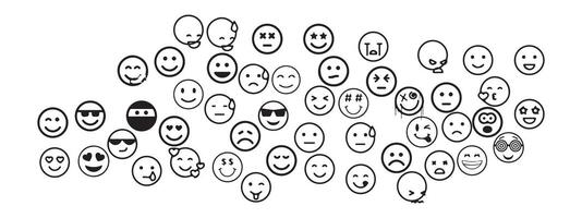 Happy emoji emoticon set- Avatar and emoji icon set vector