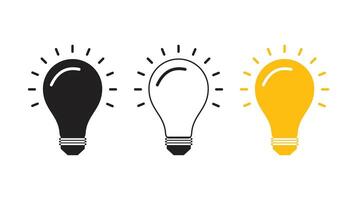 Lightbulb icon on light background. Idea symbol. vector