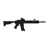 A semi automatic assault rifle is shown in silhouette vector