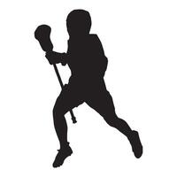 Lacrosse player silhouette on a white background vector