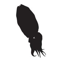 Silhouette of a squid on a white background vector