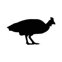 A silhouette of a guinea fowl on a white background vector