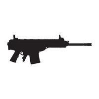 An automatic assault rifle is shown in silhouette semi-automattic gun vector