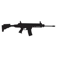 An automatic assault rifle is shown in silhouette for snipers vector