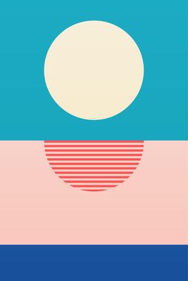 Minimalist Abstract Sunset Modern Geometric Art