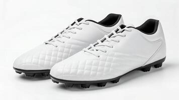 White Soccer Cleat with Black Sole photo