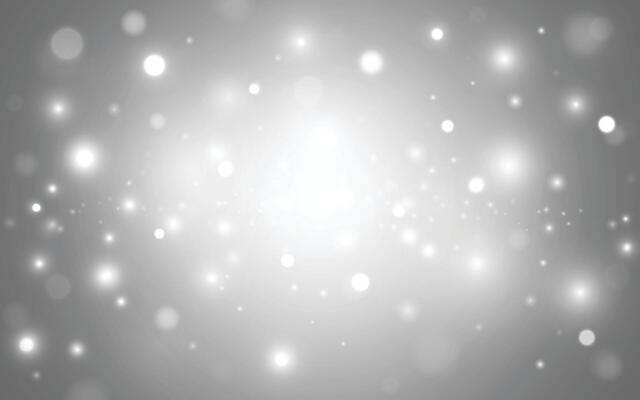 Elegant White Sparkle Bokeh Background Soft glowing white bokeh lights on gray gradient backdrop. Backgrounds decoration