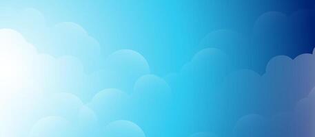 Blue gradient sky background with soft rounded cloud shapes vector