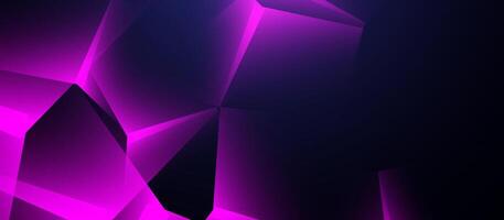 Dark abstract background with glowing purple polygonal shapes vector