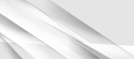Clean white abstract background with smooth diagonal paper-like layers vector