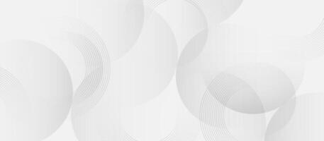 White abstract background with soft overlapping circular line elements vector
