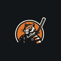 a tiger with a sword in its hand vector