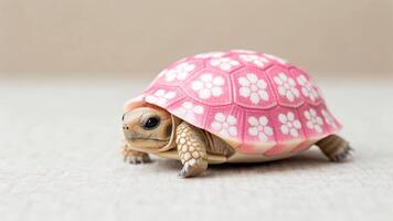Turtle with Pink Flower Shell photo