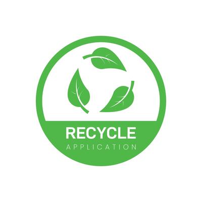 Green recycle or recycling arrows icon design