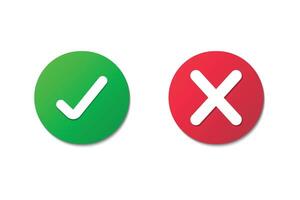 Check Mark And Cross Circles Right and wrong check mark cross symbol design vector