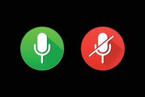 sound on and off icon design red and grine color vector