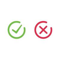 Accepted with Check, Rejected with Cross vector