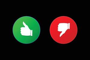 like and dislike icon design with red and blue color vector