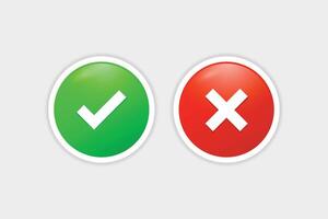 cross mark design red and green color vector