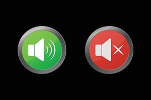 sound on and off button icon design vector