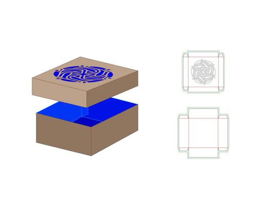 Ethnic decorative elements Kraft packaging gifts box Dieline Template