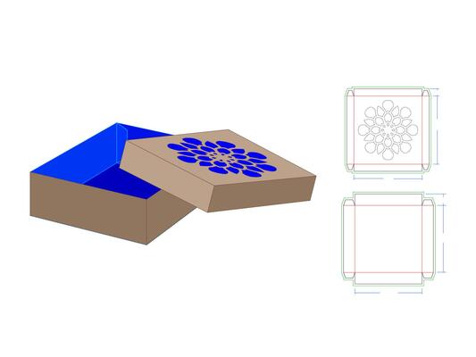 Custom Kraft packaging gifts box with Laser cut Dieline Template