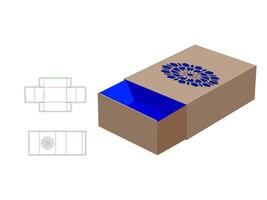 Drawer Match box Template with Mandala patterned Laser Cut vector