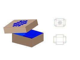 Mandala Pattern Craft Lid Box Laser cut Dieline Template vector