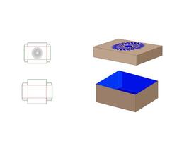 Mandala pattern Ractangular Baker's Box Dieline Template vector