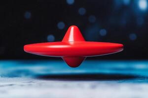 A red flying object in the air photo