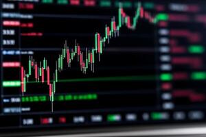 Stock market chart on a computer screen photo