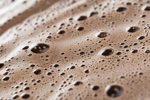 A close up of a brown substance with bubbles photo