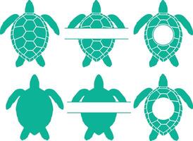 Sea Turtle Monogram Frame, Turtle Monogram, Beach Monogram vector